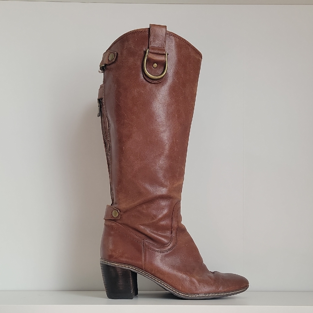 Michael Kors Brown Heeled Boots with Buckle Details